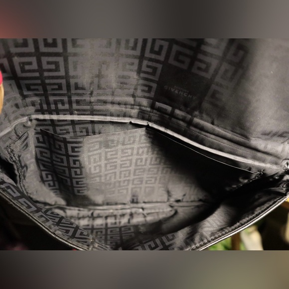 Givenchy Parfums Designer Envelope Style Clutch Makeup Bag Faux Leather Black - Picture 3 of 6